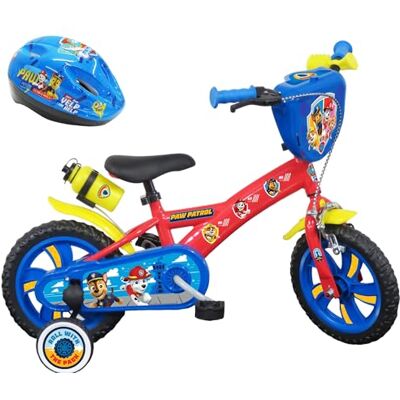 Vélo ATLAS 12' Pat Patrol cykel utrustad med 1 broms, dekorativ frontplatta, stänkskydd, hölje och stabilisatorer + hjälm ingår pojke, röd Vélo ATLAS 12' Pat Patrol cykel utrustad med 1 broms, dekorativ frontplatta, stänkskydd, hölje och stabilisatorer + hjälm ingår pojke, röd