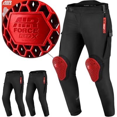 SHIMA AKIRA Motorcykelbyxor för män kvinnor AIRFORCE knäskydd motorcykel bepansrad urban lätt skyddande ventilerad förstärkt pansrad cykel (unisex, svart, L) SHIMA AKIRA Motorcykelbyxor för män kvinnor AIRFORCE knäskydd motorcykel bepansrad urban lätt skyddande ventilerad förstärkt pansrad cykel (unisex, svart, L)