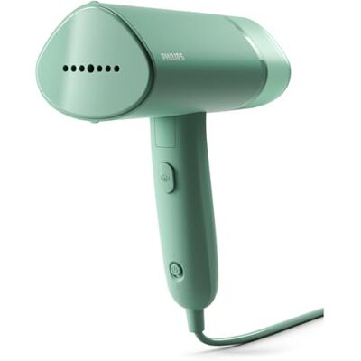 Philips Handhållen Steamer 3000, 20g/min ånga, plastplatta, Grön 1000 W, löstagbar 100 ml vattenbehållare, handhållen klädsteamer (STH3010/70) Philips Handhållen Steamer 3000, 20g/min ånga, plastplatta, Grön 1000 W, löstagbar 100 ml vattenbehållare, handhållen klädsteamer (STH3010/70)