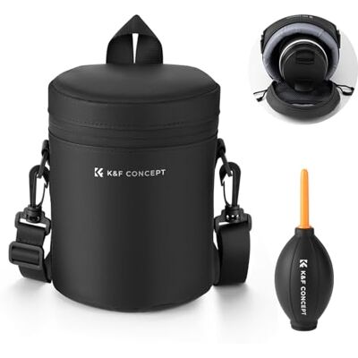 K&F CONCEPT objektivväska, vattentät dragkedjelinsväska, stöttålig linshållare, allroundlinsväska, kameraväska för DSLR SLR-objektiv, diameter och höjd under, svart, Medium, kameraobjektiv väska K&F CONCEPT objektivväska, vattentät dragkedjelinsväska, stöttålig linshållare, allroundlinsväska, kameraväska för DSLR SLR-objektiv, diameter och höjd under, svart, Medium, kameraobjektiv väska