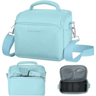 K&F CONCEPT Kameraväska Vattentät Réflex Litet Crossbody-fodral för axelkamera med justerbar rem DSLR/SLR/Mirrorless Compact Photography Bags (F-Ljusblå) K&F CONCEPT Kameraväska Vattentät Réflex Litet Crossbody-fodral för axelkamera med justerbar rem DSLR/SLR/Mirrorless Compact Photography Bags (F-Ljusblå)