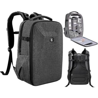 K&F CONCEPT stötsäker vattentät fotoryggsäck 15,6 tums laptopfack hård kameraväska för DSLR/SLR/Mirrorless, Grå, No Raincover, Modern K&F CONCEPT stötsäker vattentät fotoryggsäck 15,6 tums laptopfack hård kameraväska för DSLR/SLR/Mirrorless, Grå, No Raincover, Modern