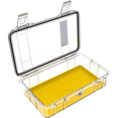 PELI M60 Micro Case Kompakt skyddslösning för värdefull utrustning och små verktyg; Vattentät, dammtät och stötsäker; Volym 2 liter; Färg: Gul/Klar PELI M60 Micro Case Kompakt skyddslösning för värdefull utrustning och små verktyg; Vattentät, dammtät och stötsäker; Volym 2 liter; Färg: Gul/Klar