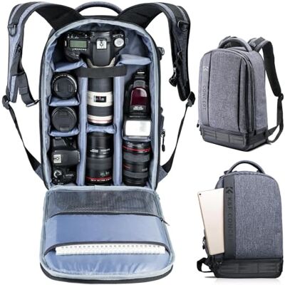 K&F CONCEPT K&F koncept lätt DSLR-kameraryggsäck vattentålig nylon multifunktionsväska för Canon Nikon Fuji och andra kameror bärbar dator iPad – ljusgrå (44 x 16 x 29 cm) K&F CONCEPT K&F koncept lätt DSLR-kameraryggsäck vattentålig nylon multifunktionsväska för Canon Nikon Fuji och andra kameror bärbar dator iPad – ljusgrå (44 x 16 x 29 cm)