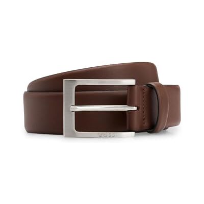Boss Barnabie stiftspänne för män i nappaläder, Ny – Medium Brown217, 80 Boss Barnabie stiftspänne för män i nappaläder, Ny – Medium Brown217, 80
