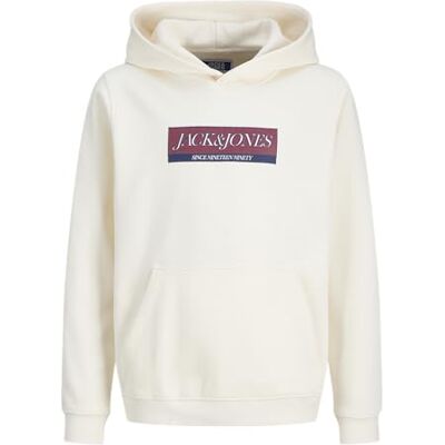 JACK & JONES Jorinwood Block Branding Sweat Hoo Mni, Antik vit, 98 JACK & JONES Jorinwood Block Branding Sweat Hoo Mni, Antik vit, 98