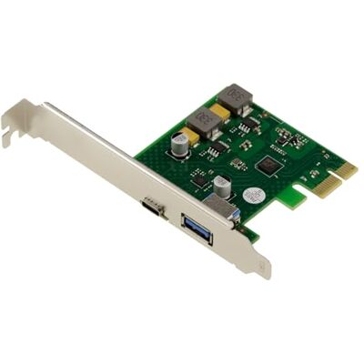 KALEA-INFORMATIQUE PCIe x1-kontrollkort, 2-portars USB 3.0 5G typ A och C, självdriven, 5V 3A-utgång per port, UASP-stöd, Fresco Logic FL1100-chipset KALEA-INFORMATIQUE PCIe x1-kontrollkort, 2-portars USB 3.0 5G typ A och C, självdriven, 5V 3A-utgång per port, UASP-stöd, Fresco Logic FL1100-chipset