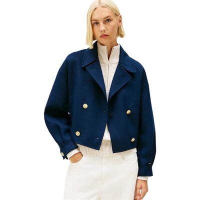Tommy Hilfiger DF Wool Gold Button Peacoat Ww0ww47759 andra jackor, marinblå, 70 dam, Mörk marinblå, 68 Tommy Hilfiger DF Wool Gold Button Peacoat Ww0ww47759 andra jackor, marinblå, 70 dam, Mörk marinblå, 68