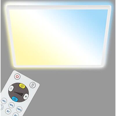 BRILONER Leuchten – LED-panel, dimbar, taklampa med bakgrundsbelysning, inkl. fjärrkontroll, 22 watt, 3 000 lumen, vit, 420 x 420 x 29 mm (L x B x H) BRILONER Leuchten – LED-panel, dimbar, taklampa med bakgrundsbelysning, inkl. fjärrkontroll, 22 watt, 3 000 lumen, vit, 420 x 420 x 29 mm (L x B x H)