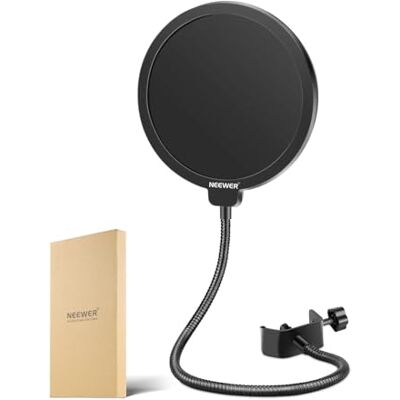 NEEWER Professionellt mikrofonpopfiltersköld kompatibelt med Blue Yeti och alla andra mikrofoner, dubbla lager vind-popskärm med en flexibel 360 graders svanhals klämma stabiliserande arm NEEWER Professionellt mikrofonpopfiltersköld kompatibelt med Blue Yeti och alla andra mikrofoner, dubbla lager vind-popskärm med en flexibel 360 graders svanhals klämma stabiliserande arm