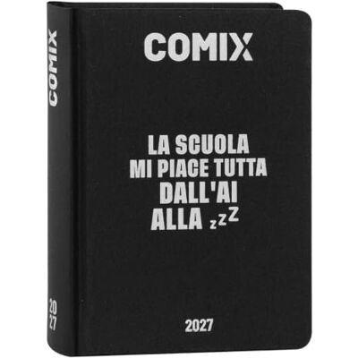 COMIX Dagbok 2027 16 månader, dagbok för mellanstadiet och gymnasiet, med hårt fodral, 576 sidor med grafik och serier, perfekt för pojkar och flickor, ministorlek 11 x 15,3 cm COMIX Dagbok 2027 16 månader, dagbok för mellanstadiet och gymnasiet, med hårt fodral, 576 sidor med grafik och serier, perfekt för pojkar och flickor, ministorlek 11 x 15,3 cm
