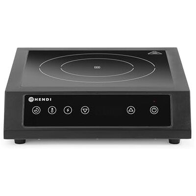 HENDI XL bärbar induktionsplatta, pekkontroll, timer, 60–240 °C, 220 V/3500 W, 355 x 400 x (H)100 mm, stål och härdat glas, svart HENDI XL bärbar induktionsplatta, pekkontroll, timer, 60–240 °C, 220 V/3500 W, 355 x 400 x (H)100 mm, stål och härdat glas, svart