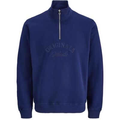 JACK & JONES Jorbleecker branding sweat High N Bf Pls – plus size, Ocean Cavern, 6XL JACK & JONES Jorbleecker branding sweat High N Bf Pls – plus size, Ocean Cavern, 6XL