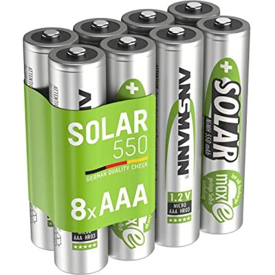Ansmann Micro AAA 550mAh 1,2V Batteri - Återuppladdningsbar NiMH för solcellslampor Ansmann Micro AAA 550mAh 1,2V Batteri - Återuppladdningsbar NiMH för solcellslampor