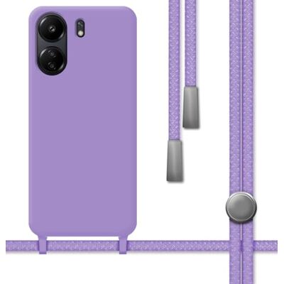 Tumundosmartphone Flytande silikonfodral med snodd för Xiaomi Poco C65 lila Tumundosmartphone Flytande silikonfodral med snodd för Xiaomi Poco C65 lila