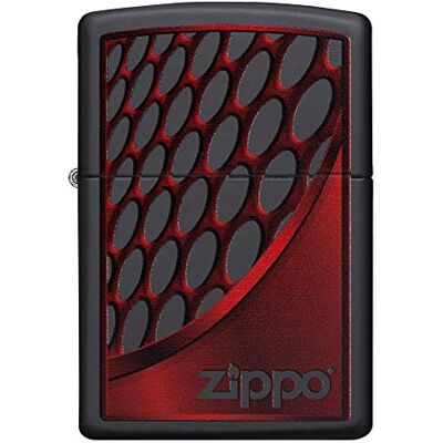 Zippo Stormtändare – Röd och krom, svart matt, färgbild, påfyllningsbar, återanvändbar, vindskyddad, presentförpackning, tillverkad i USA Zippo Stormtändare – Röd och krom, svart matt, färgbild, påfyllningsbar, återanvändbar, vindskyddad, presentförpackning, tillverkad i USA
