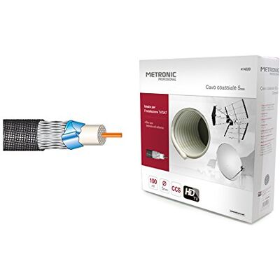 Metronic 414220 - Koaxial TV-kabel 100m Vit Metronic 414220 - Koaxial TV-kabel 100m Vit
