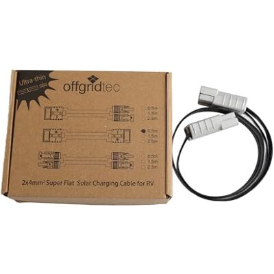 Offgridtec Anderson-till-Anderson platt kabel 4 mm², superplatt anslutningskabel med högkvalitativa Anderson-kontakter, 40 A plug-&-Play för solmoduler, strömstations- och batterisystem (0,5 m) Offgridtec Anderson-till-Anderson platt kabel 4 mm², superplatt anslutningskabel med högkvalitativa Anderson-kontakter, 40 A plug-&-Play för solmoduler, strömstations- och batterisystem (0,5 m)