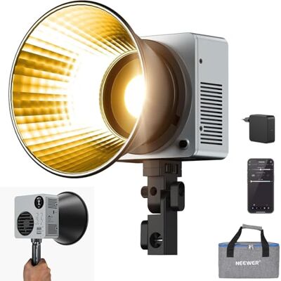 NEEWER 80W LED-videoljus med 72 Wh batteri och 100 W PD adapter/2,4 G bärbar styrning bi-färg mini COB studiolampa kontinuerligt ljus 25500lx/1 m 2700–6500K 0–100% dimbar CRI95+ 13 scener, HB80B NEEWER 80W LED-videoljus med 72 Wh batteri och 100 W PD adapter/2,4 G bärbar styrning bi-färg mini COB studiolampa kontinuerligt ljus 25500lx/1 m 2700–6500K 0–100% dimbar CRI95+ 13 scener, HB80B