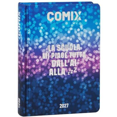 COMIX Dagbok 2027 16 månader, dagbok för mellanstadiet och gymnasiet, med hårt fodral, 576 sidor med grafik och serier, perfekt för pojkar och flickor, ministorlek 11 x 15,3 cm COMIX Dagbok 2027 16 månader, dagbok för mellanstadiet och gymnasiet, med hårt fodral, 576 sidor med grafik och serier, perfekt för pojkar och flickor, ministorlek 11 x 15,3 cm