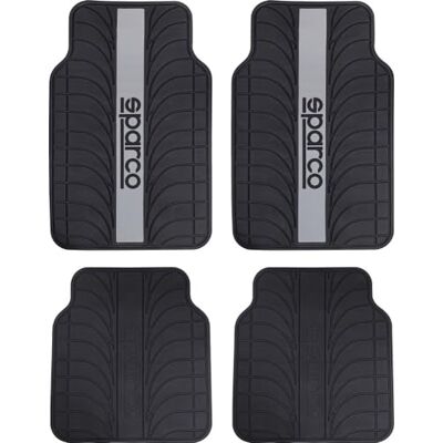 Sparco SPC1913 komplett uppsättning universella svart/grå pvc bilmattor Sparco SPC1913 komplett uppsättning universella svart/grå pvc bilmattor