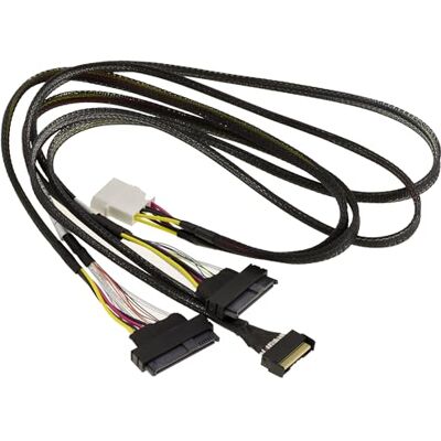 KALEA-INFORMATIQUE PCIe 5.0-kabelkabel med MCIO 8i 74-stifts till 2x SFF-8639 68 pin U2 U3-kontakter längd 80 cm KALEA-INFORMATIQUE PCIe 5.0-kabelkabel med MCIO 8i 74-stifts till 2x SFF-8639 68 pin U2 U3-kontakter längd 80 cm