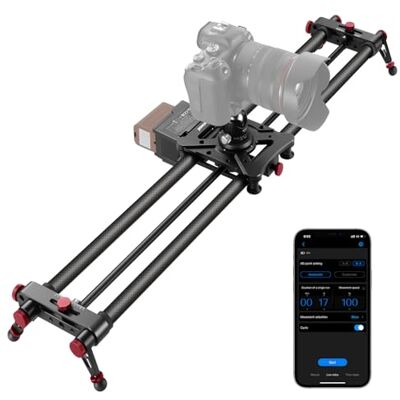 NEEWER 31,5"/80 cm Motoriserad Kamerarullare, app-fritt styre DSLR, kolfiber Dolly, 4400mAh F750 batteri (laddare ej inkludert), videoläge, tidsfördröjningsfotografering NEEWER 31,5"/80 cm Motoriserad Kamerarullare, app-fritt styre DSLR, kolfiber Dolly, 4400mAh F750 batteri (laddare ej inkludert), videoläge, tidsfördröjningsfotografering