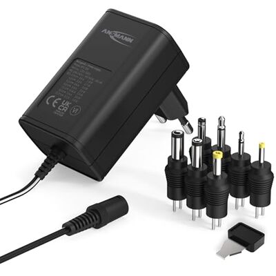 Ansmann APS 300 universalkontakt nätdel 12 V inkl. 7 olika adapterkontakt Ansmann APS 300 universalkontakt nätdel 12 V inkl. 7 olika adapterkontakt