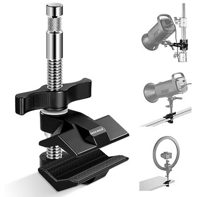 NEEWER 5 cm ändkäke grepp med 5/8 tum knapp, stålaxel ändrör greppklämma med justerbara aluminiumkäkar, gummikuddar för C-stativ, anti-vridning, snurrhandtag enkelt lås för LED-videobelysning, NEEWER 5 cm ändkäke grepp med 5/8 tum knapp, stålaxel ändrör greppklämma med justerbara aluminiumkäkar, gummikuddar för C-stativ, anti-vridning, snurrhandtag enkelt lås för LED-videobelysning,