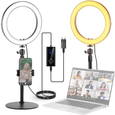 NEEWER 10 tum 20 W LED ringljus med skrivbordsstativ telefonhållare kompatibel med iPhone laptop tvåfärgad 2 900 K – 7 000 K USB C PD ingång CRI97 1660LX/0,5 m Selfie Make up TikTok videoljus RH10B NEEWER 10 tum 20 W LED ringljus med skrivbordsstativ telefonhållare kompatibel med iPhone laptop tvåfärgad 2 900 K – 7 000 K USB C PD ingång CRI97 1660LX/0,5 m Selfie Make up TikTok videoljus RH10B