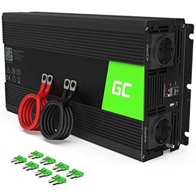 Green Cell ® 1500W/3000W 24V till 230V Ren Sinusvåg Volt Spänningsomvandlare strömomvandlare effektomvandlare Pure Power Inverter DC AC växelriktare effektinverterare Inverterare Bil omvandlare DC/AC-omvandlare med USB-port och batteriklämmor för bil oc Green Cell ® 1500W/3000W 24V till 230V Ren Sinusvåg Volt Spänningsomvandlare strömomvandlare effektomvandlare Pure Power Inverter DC AC växelriktare effektinverterare Inverterare Bil omvandlare DC/AC-omvandlare med USB-port och batteriklämmor för bil oc