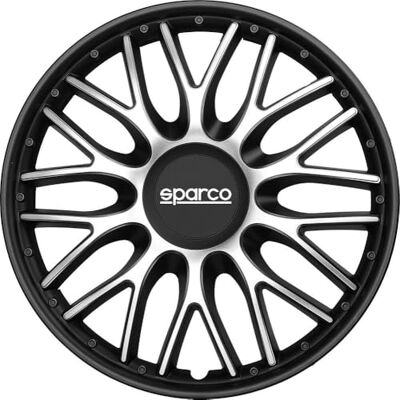 Sparco Set med 4 hjulöverdrag 14" tum Roma bilhjulskydd SPC1496SVBK silver svart Sparco Set med 4 hjulöverdrag 14" tum Roma bilhjulskydd SPC1496SVBK silver svart