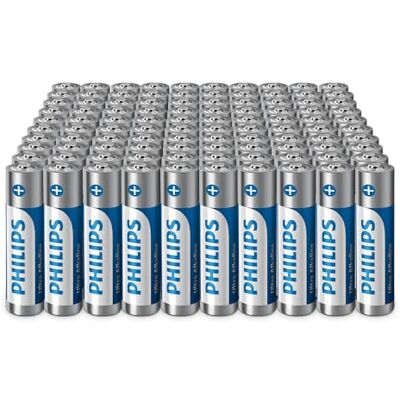 Philips Ultra AAA alkaliska AAA-batterier – perfekt för företag och höganvända hem, paket med 100 Philips Ultra AAA alkaliska AAA-batterier – perfekt för företag och höganvända hem, paket med 100
