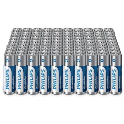 Philips Ultra AA alkaliska batterier – storpack för enheter och kontor, paket med 100 Philips Ultra AA alkaliska batterier – storpack för enheter och kontor, paket med 100