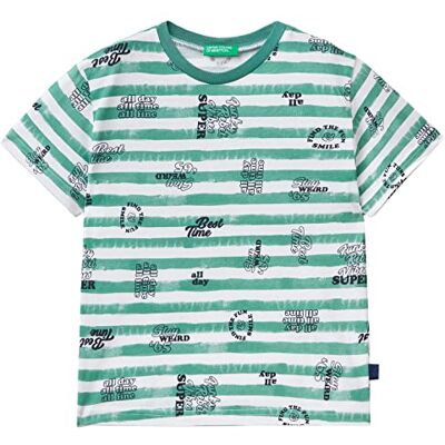 United T-shirt för pojkar, Multicolore a Righe Bianco E Verde 67 g, 82 cm United T-shirt för pojkar, Multicolore a Righe Bianco E Verde 67 g, 82 cm