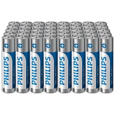 Philips Ultra AAA alkaliska batterier – tillförlitlig för fjärrkontroller, leksaker och små prylar, 40 stycken Philips Ultra AAA alkaliska batterier – tillförlitlig för fjärrkontroller, leksaker och små prylar, 40 stycken