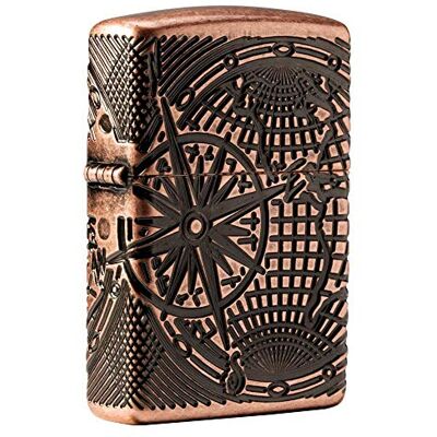 Zippo 29853 – World Map, Antik Cupper – bensinstorm-tändare, påfyllningsbar, i presentförpackning av hög kvalitet Zippo 29853 – World Map, Antik Cupper – bensinstorm-tändare, påfyllningsbar, i presentförpackning av hög kvalitet