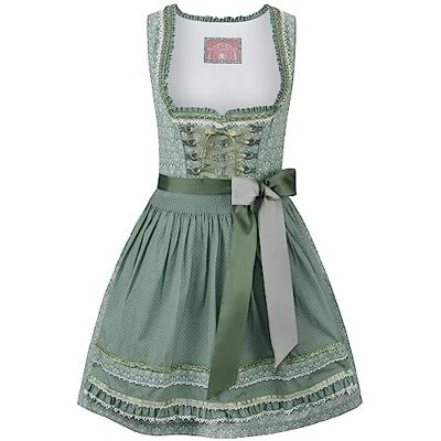 Stockerpoint dam Dirndl Amber I storlek 34–54 I Traditionell klänning med kärleksfulla detaljer och fickor I Bekväm och lätt att rengöra I Perfekt för dräkter och festligheter, Salvia, 44 Stockerpoint dam Dirndl Amber I storlek 34–54 I Traditionell klänning med kärleksfulla detaljer och fickor I Bekväm och lätt att rengöra I Perfekt för dräkter och festligheter, Salvia, 44