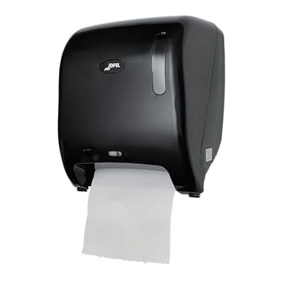 Jofel AG65600, automatisk pappersdispenser, pappersdispenser kontinuerlig rulle, tillverkad av svart ABS, papper 220 mm bred, 200 mm chuck ø 35/45 mm Jofel AG65600, automatisk pappersdispenser, pappersdispenser kontinuerlig rulle, tillverkad av svart ABS, papper 220 mm bred, 200 mm chuck ø 35/45 mm
