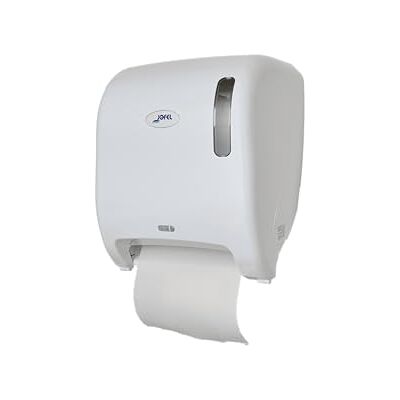 Jofel AG65000, automatisk pappersdispenser, pappersdispenser kontinuerlig rulle, tillverkad av vit ABS, papper 220 mm bred, 200 mm chuck ø 35/45 mm Jofel AG65000, automatisk pappersdispenser, pappersdispenser kontinuerlig rulle, tillverkad av vit ABS, papper 220 mm bred, 200 mm chuck ø 35/45 mm