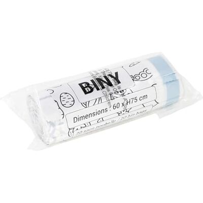 KITCHEN MOVE Set med 20 vita soppåsar 50 L 60 x H75 CM BINY Ultra resistenta 23 mikron med glidlänk KITCHEN MOVE Set med 20 vita soppåsar 50 L 60 x H75 CM BINY Ultra resistenta 23 mikron med glidlänk