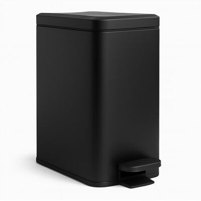 Relaxdays papperskorg, 10 liter, 16 cm smal, softclose, fotpedal, innerhink, kök & badrum, matt papperskorg, svart Relaxdays papperskorg, 10 liter, 16 cm smal, softclose, fotpedal, innerhink, kök & badrum, matt papperskorg, svart