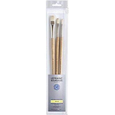 Lefranc Bourgeois – set med 3 borstar långt handtag ROND N°8/PLAT COURT N° 14/PLAT N° 8 Lefranc Bourgeois – set med 3 borstar långt handtag ROND N°8/PLAT COURT N° 14/PLAT N° 8