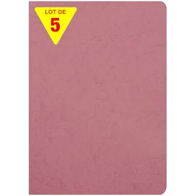 Clairefontaine 733006Cpack Age Bag cahier piqué 21x29,7cm 96p uni rose antique PAQ DE 5 Clairefontaine 733006Cpack Age Bag cahier piqué 21x29,7cm 96p uni rose antique PAQ DE 5