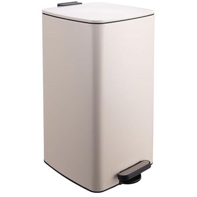 Relaxdays Soptunna kök, 30 liter, automatisk sänkning, avtagbar innerhink, matt metall, fyrkantig pedal, beige Relaxdays Soptunna kök, 30 liter, automatisk sänkning, avtagbar innerhink, matt metall, fyrkantig pedal, beige