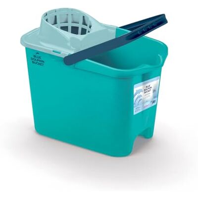 Genius Blue Dolphin 100% återvunnen mopphink, mopphink med dränering, golvrengöring, ergonomiskt handtag, 14 l kapacitet, skrubbhink, robust, hållbar, hushållsrengöring Genius Blue Dolphin 100% återvunnen mopphink, mopphink med dränering, golvrengöring, ergonomiskt handtag, 14 l kapacitet, skrubbhink, robust, hållbar, hushållsrengöring