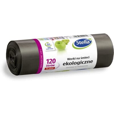 Stella pack Stella 004171 soppåse Eko 120 L 10 stycken soppåse soppåsar för hushållsavfall kontor gjord av tjock LDPE granulatfolie färg: svart Stella pack Stella 004171 soppåse Eko 120 L 10 stycken soppåse soppåsar för hushållsavfall kontor gjord av tjock LDPE granulatfolie färg: svart