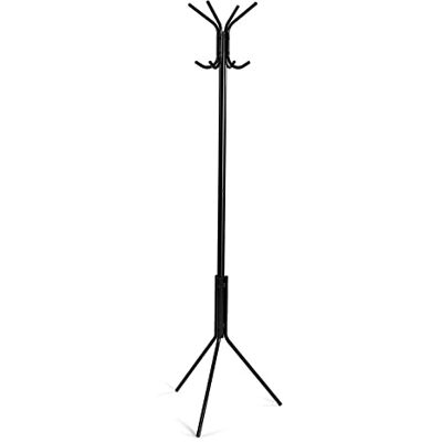 Versa Kala Golvstående klädhängare i minimalistisk stil, med 8 krokar eller hängare för kläder eller hallväskor, mått (H x L x B) 174 x 42 x 48 cm, metall, svart färg Versa Kala Golvstående klädhängare i minimalistisk stil, med 8 krokar eller hängare för kläder eller hallväskor, mått (H x L x B) 174 x 42 x 48 cm, metall, svart färg