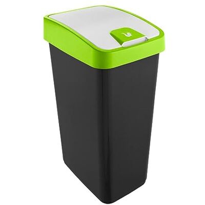 keeeper Premium Papperskorg med vändlock, Soft Touch, 45 l, Magne, grön keeeper Premium Papperskorg med vändlock, Soft Touch, 45 l, Magne, grön
