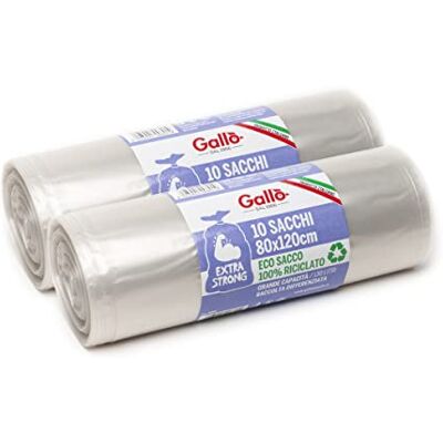 Gallo 20 Återvunna Plastpåsar - Extra Stark 80x120cm Gallo 20 Återvunna Plastpåsar - Extra Stark 80x120cm